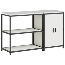 Keukenopslag set 2 pcs Wit 150 x 50 x 92 cm Koudgewalst staal
