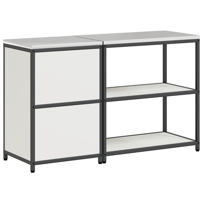 Keukenopslag set 2 pcs Wit 150 x 50 x 92 cm Koudgewalst staal
