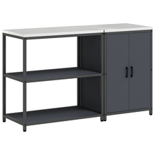 Keukenopslag set met plank met opslag met de deur Verstelbaar 2 pcs Antraciet 150 x 50 x 92 cm