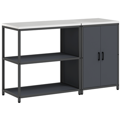 Keukenopslag set met plank met opslag met de deur Verstelbaar 2 pcs Antraciet 150 x 50 x 92 cm