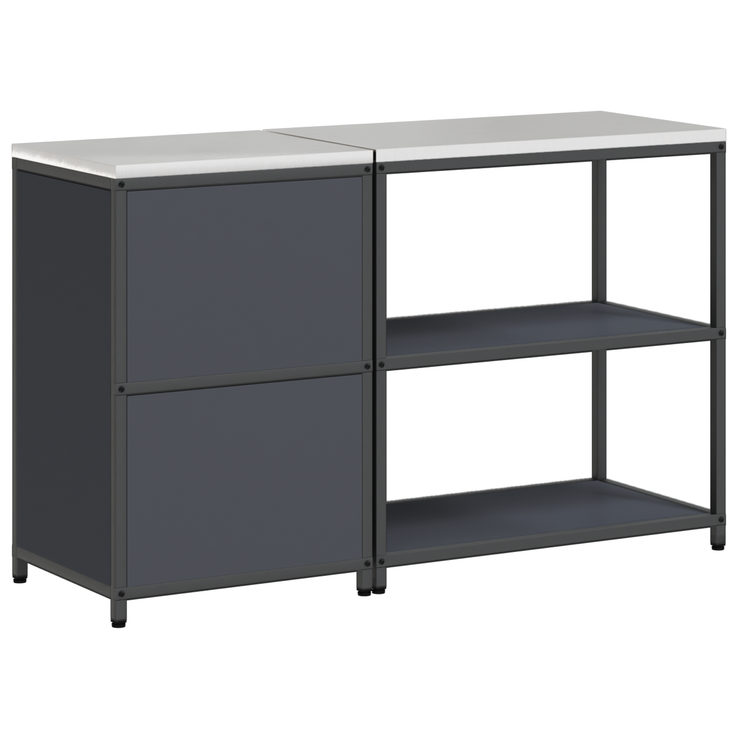 Keukenopslag set met plank met opslag met de deur Verstelbaar 2 pcs Antraciet 150 x 50 x 92 cm