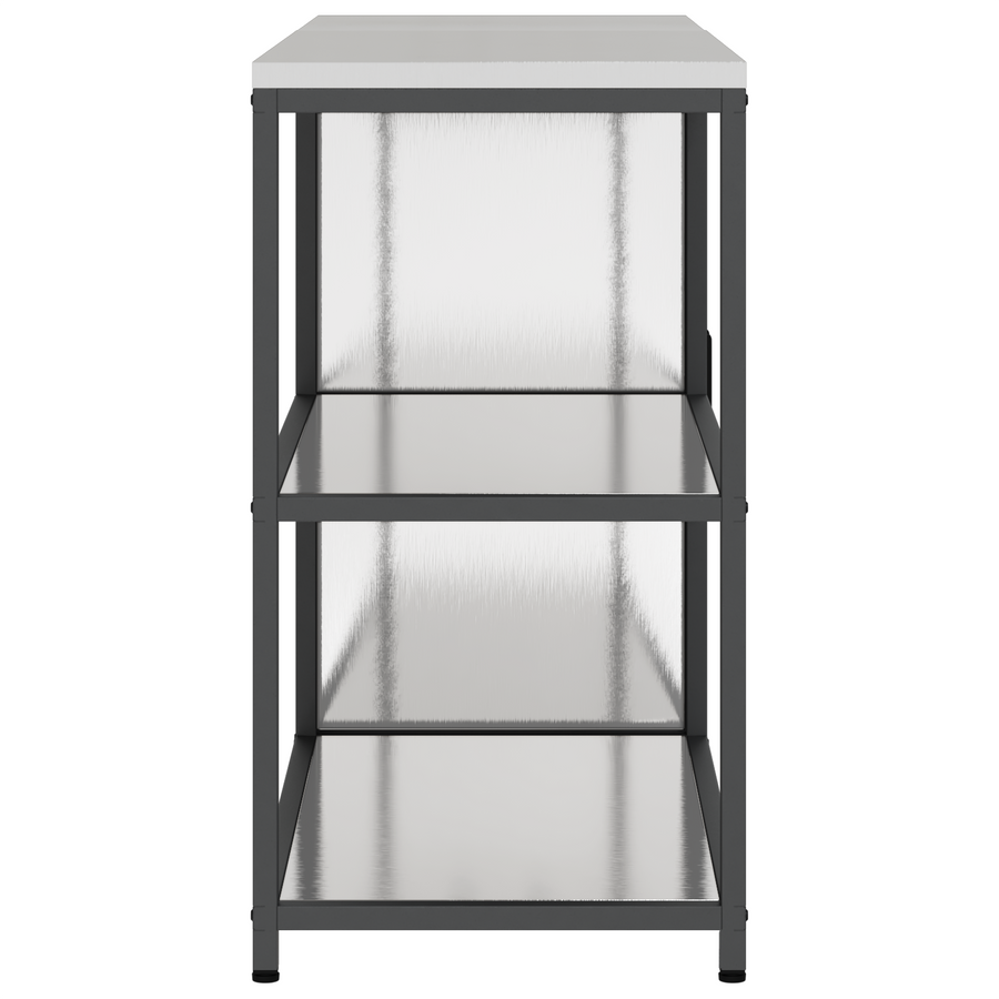 Keukenopslag set 2 pcs Zilver 150 x 50 x 92 cm Roestvrij staal
