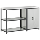 Keukenopbergkast 150x50x92 cm zilver gegalvaniseerd staal