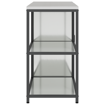 Keukenopslag set met plank met opslag met de deur Verstelbaar 2 pcs Zilver 150 x 50 x 92 cm