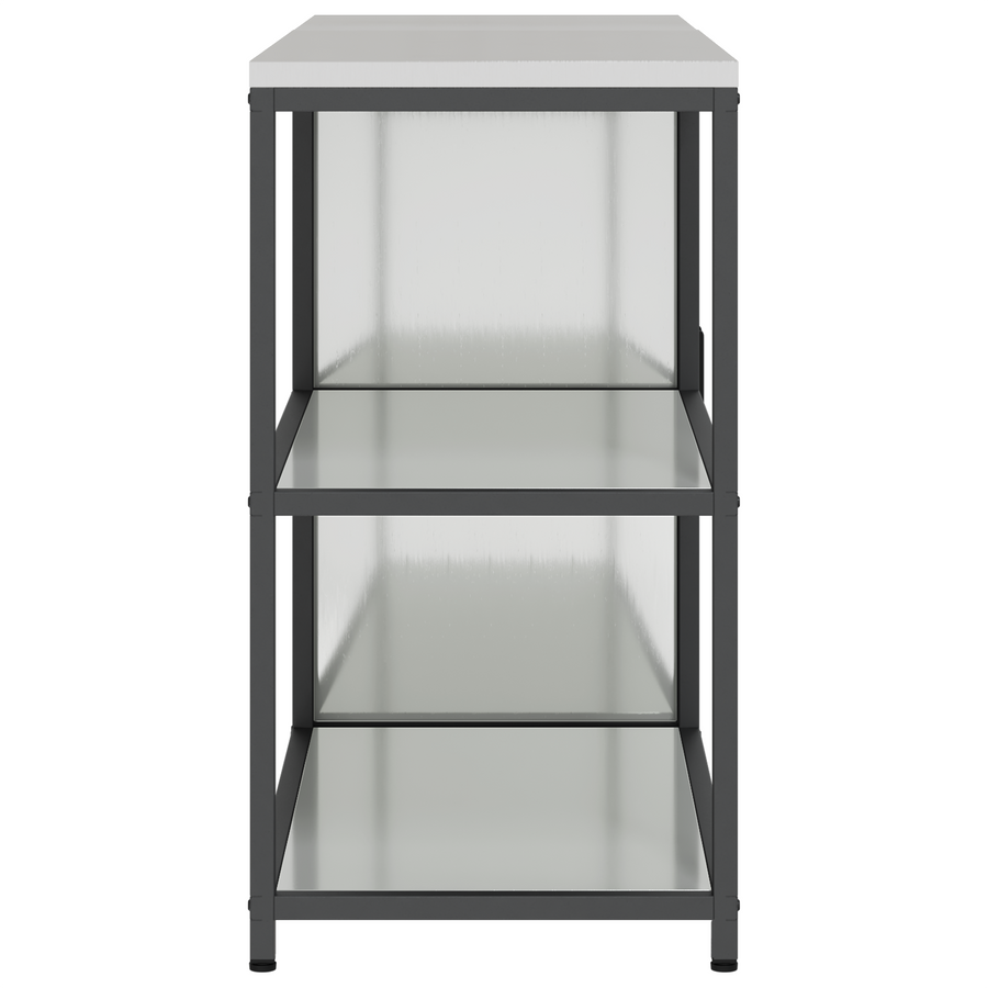 Keukenopslag set met plank met opslag met de deur Verstelbaar 2 pcs Zilver 150 x 50 x 92 cm