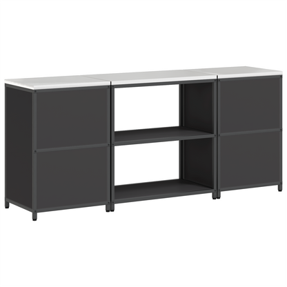 Keukenopslag set 3 pcs Zwart 210 x 50 x 92 cm Koudgewalst staal