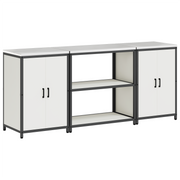 Keukenopslag set 3 stuks 210x50x92 cm wit koudgewalst staal