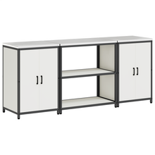 Keukenopslag set 3 pcs Wit 210 x 50 x 92 cm Koudgewalst staal