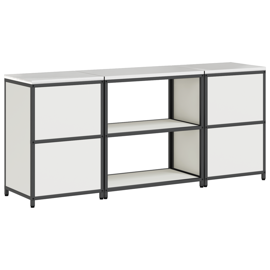 Keukenopslag set 3 pcs Wit 210 x 50 x 92 cm Koudgewalst staal