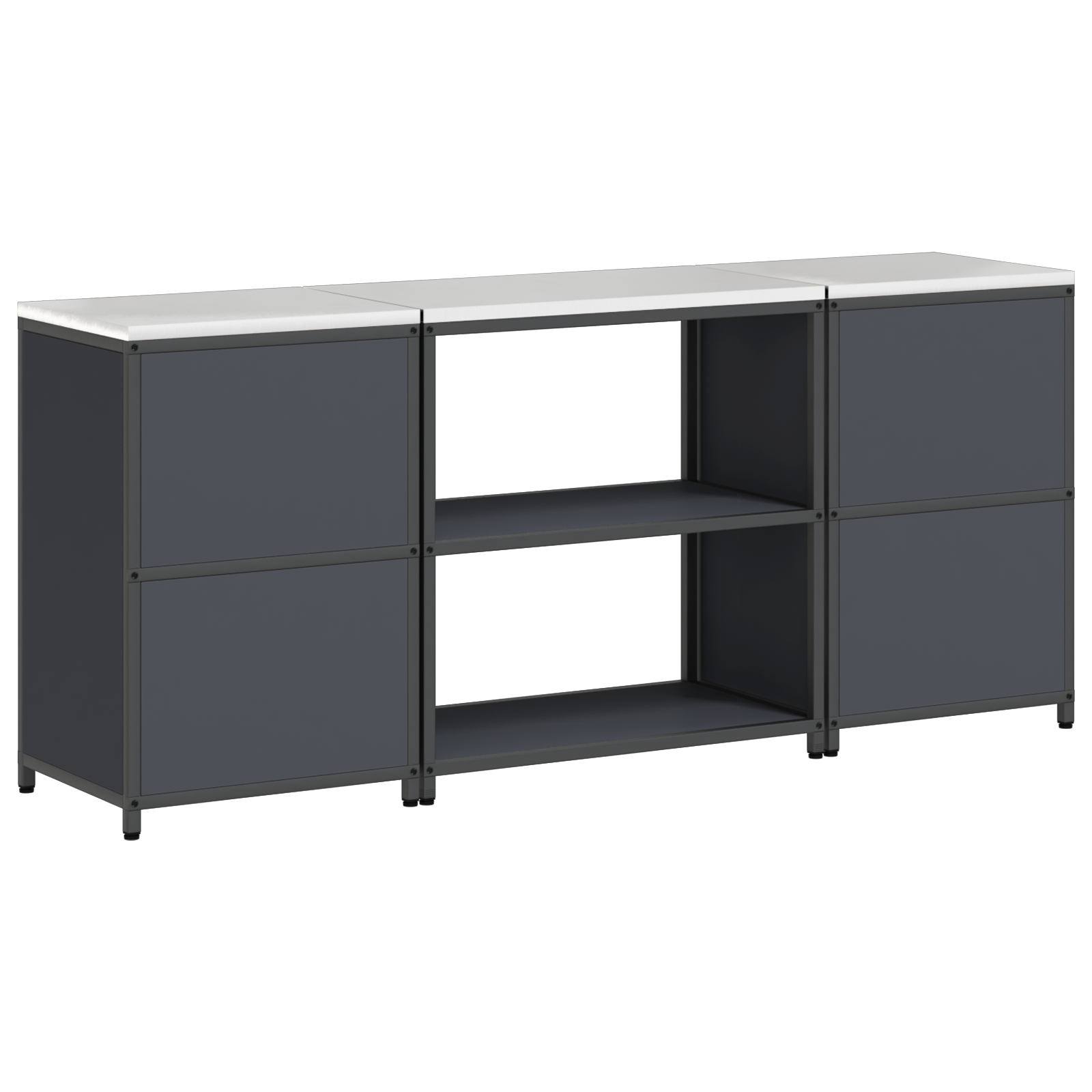 Keukenopslag set met plank met opslag met de deur 3 pcs Antraciet 210 x 50 x 92 cm