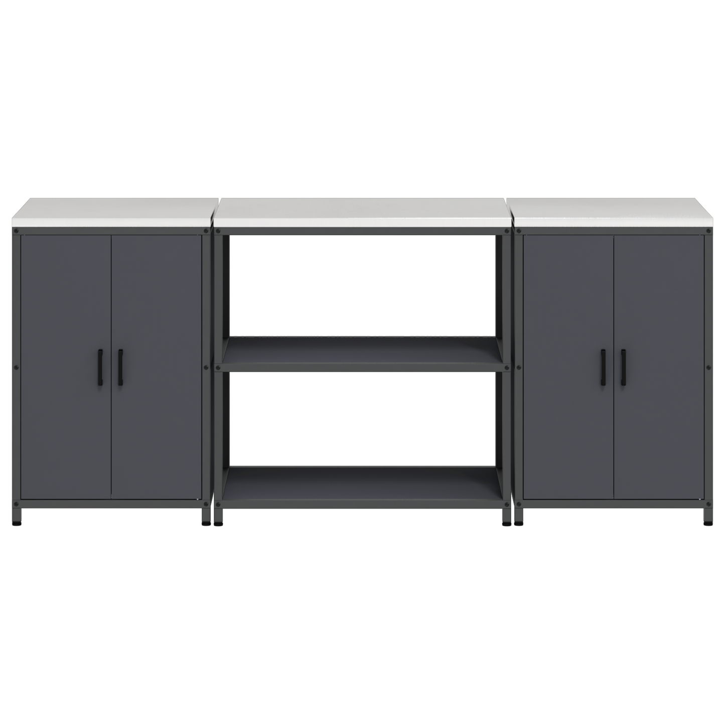 Keukenopslag set met plank met opslag met de deur 3 pcs Antraciet 210 x 50 x 92 cm