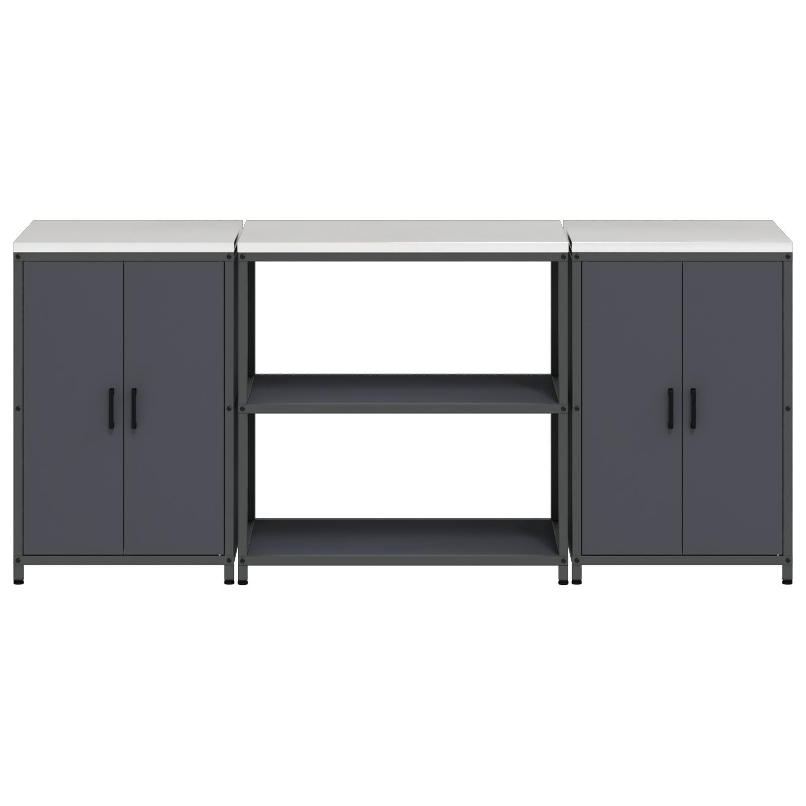 Keukenopslag set met plank met opslag met de deur 3 pcs Antraciet 210 x 50 x 92 cm