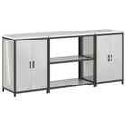 Kitchen Storage Set with Shelf 3 pcs Silver Galvanized Steel