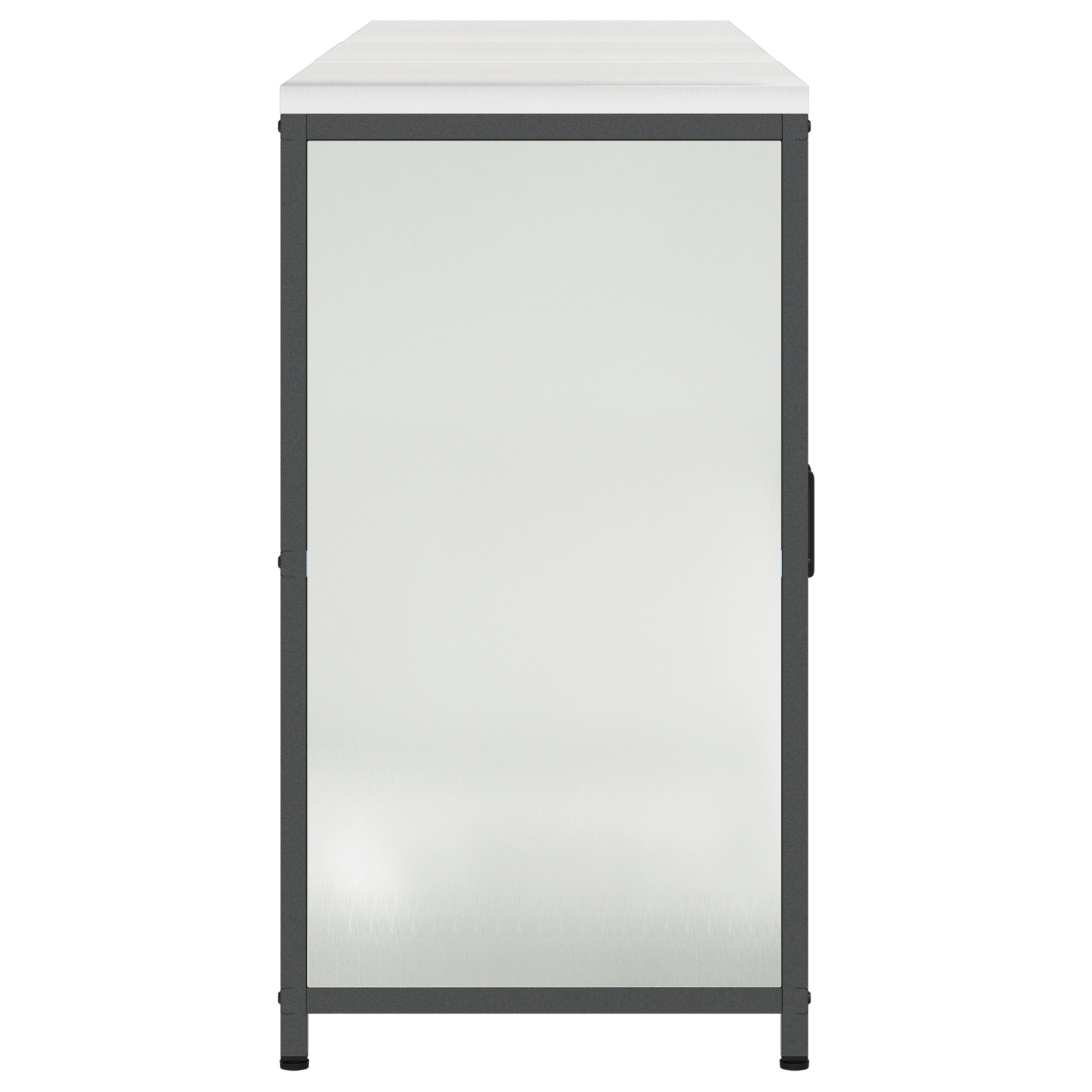 Keukenopslag set met plank met opslag met de deur 3 pcs Zilver 210 x 50 x 92 cm