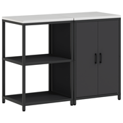 Keukenkast 120x50x92 cm koudgewalst staal zwart