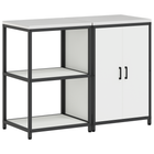 Kitchen Storage Set with Shelf 2 pcs White Cold-rolled Steel