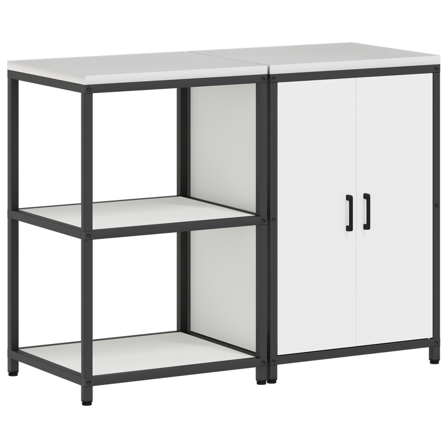 Keukenopslag set 2 pcs Wit 120 x 50 x 92 cm Koudgewalst staal
