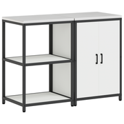 Keukenkast set 2 stuks 120x50x92 cm wit koudgewalst staal