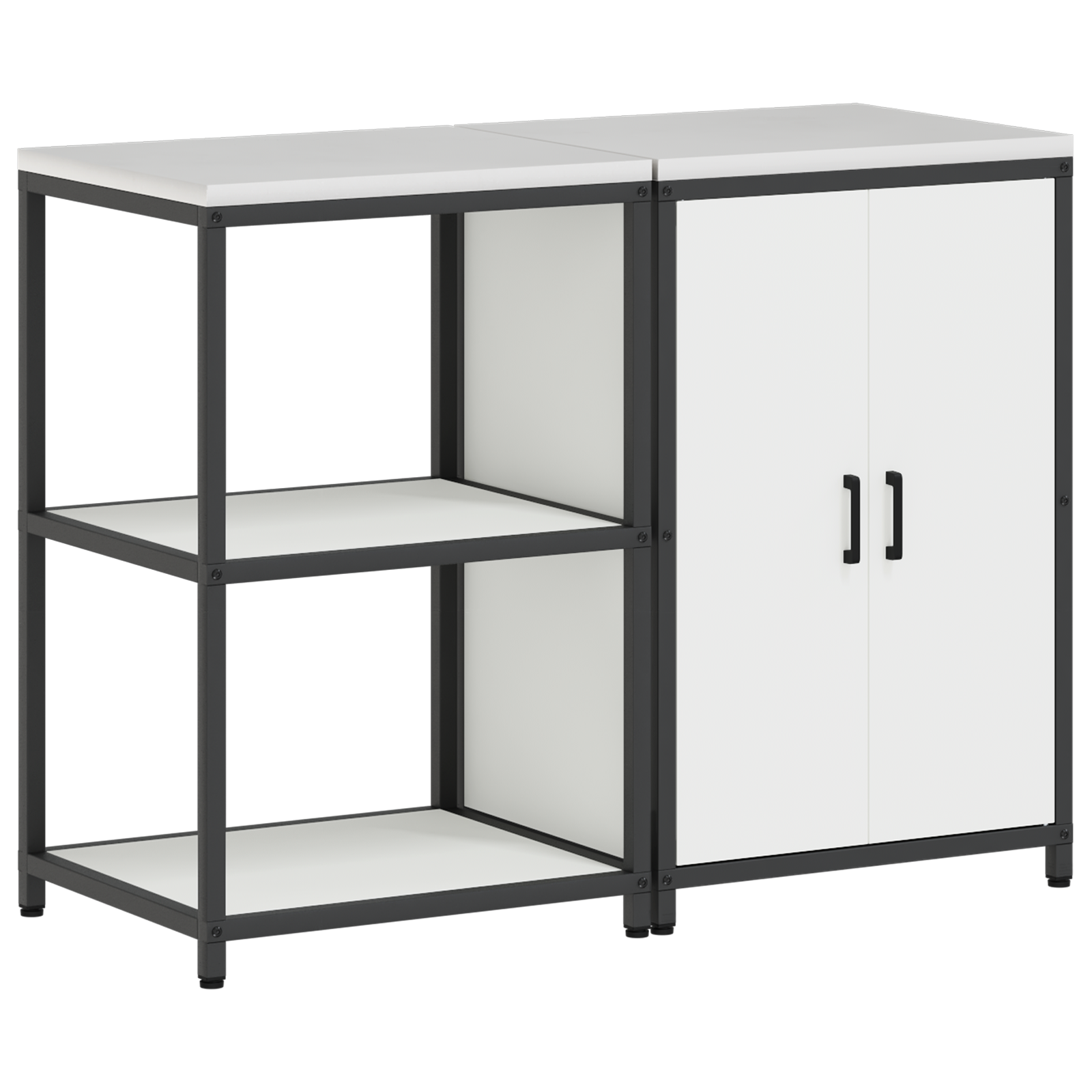 Keukenopslag set 2 pcs Wit 120 x 50 x 92 cm Koudgewalst staal