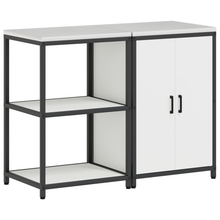 Keukenopslag set 2 pcs Wit 120 x 50 x 92 cm Koudgewalst staal