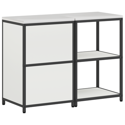 Keukenopslag set 2 pcs Wit 120 x 50 x 92 cm Koudgewalst staal