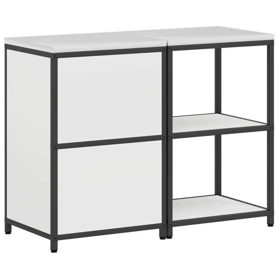 Keukenopslag set 2 pcs Wit 120 x 50 x 92 cm Koudgewalst staal
