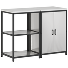 Kitchen storage set with shelf 2 pcs Silver Stainless steel