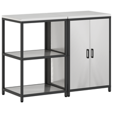 Keukenopslag set 2 pcs Zilver 120 x 50 x 92 cm Roestvrij staal