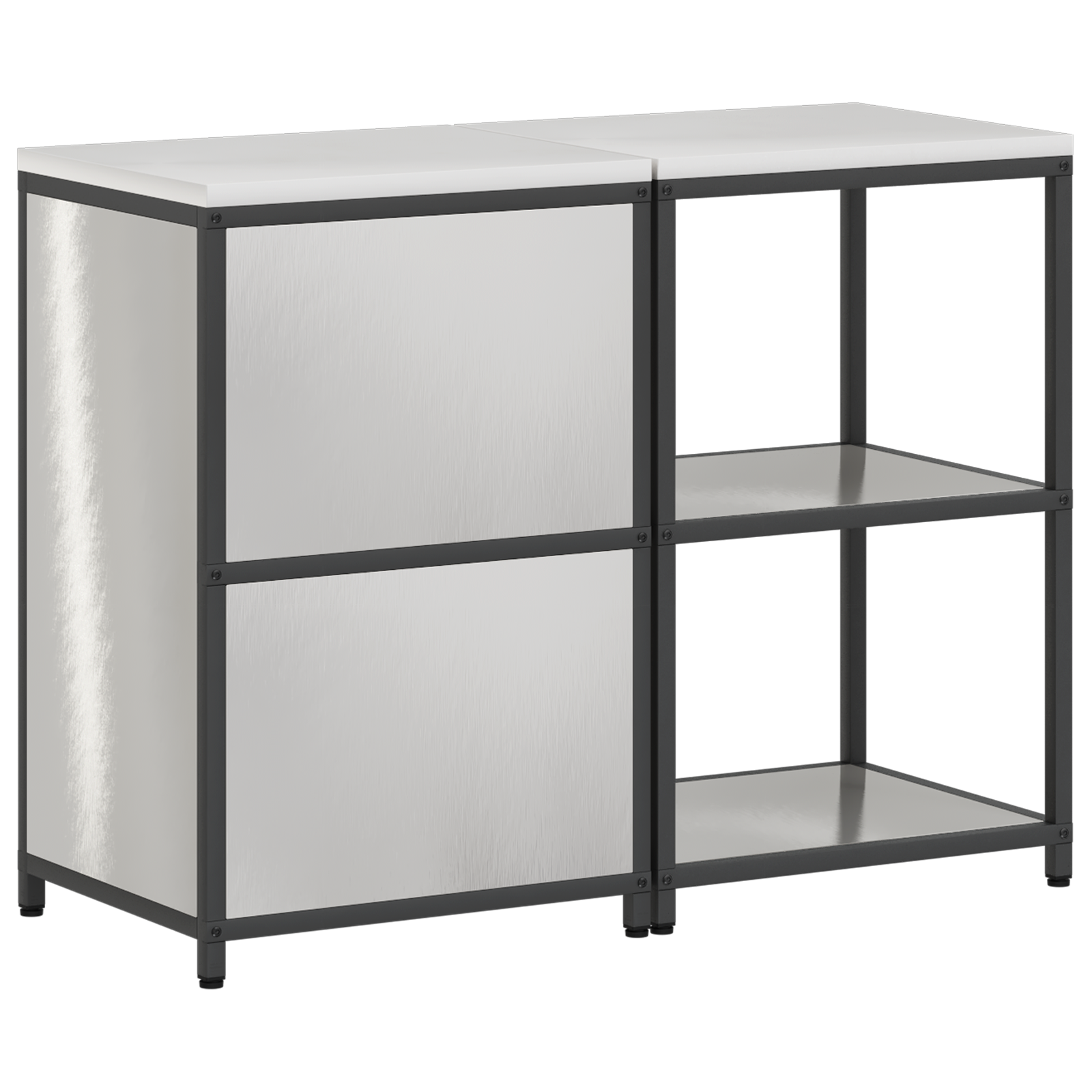 Keukenopslag set 2 pcs Zilver 120 x 50 x 92 cm Roestvrij staal
