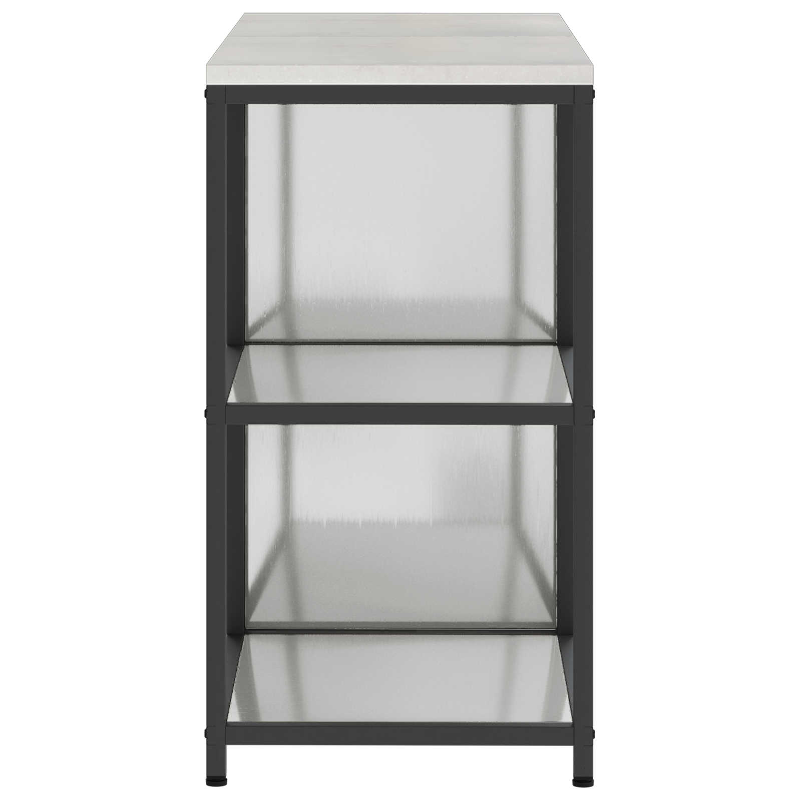 Keukenopslag set met plank met opslag met de deur Verstelbaar 2 pcs Zilver 120 x 50 x 92 cm
