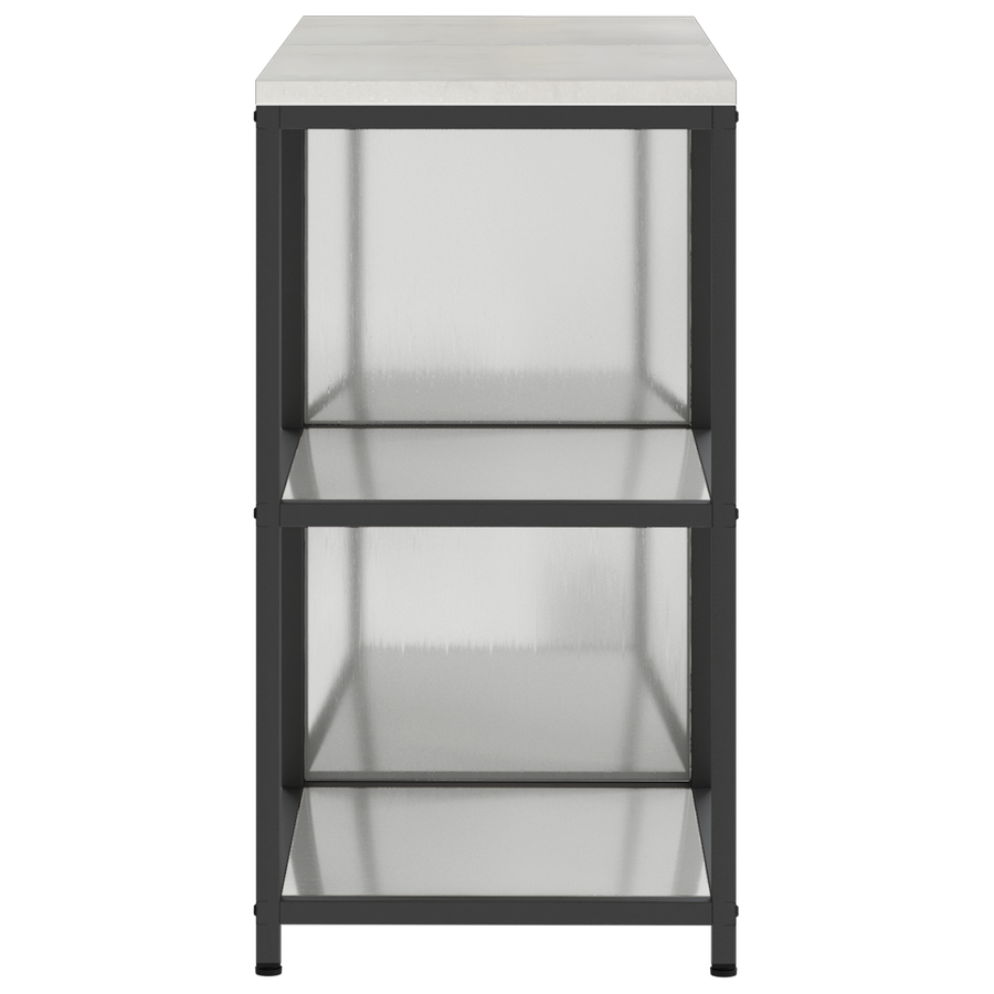Keukenopslag set met plank met opslag met de deur Verstelbaar 2 pcs Zilver 120 x 50 x 92 cm
