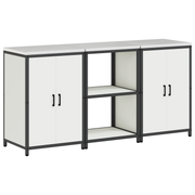 Keukenopbergset 180x50x92 cm koudgewalst staal wit