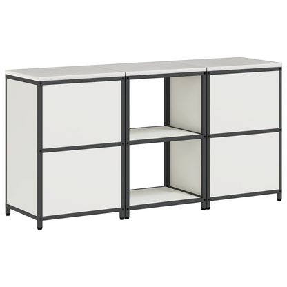 Keukenopslag set 3 pcs Wit 180 x 50 x 92 cm Koudgewalst staal
