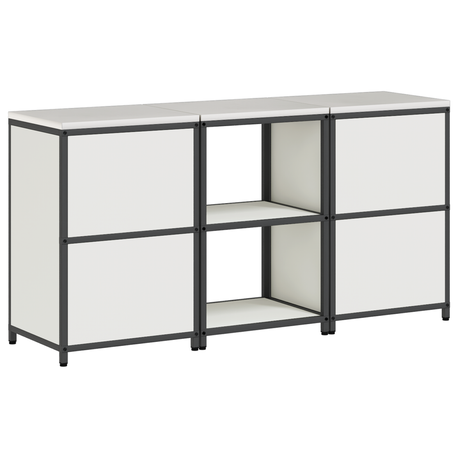 Keukenopslag set 3 pcs Wit 180 x 50 x 92 cm Koudgewalst staal