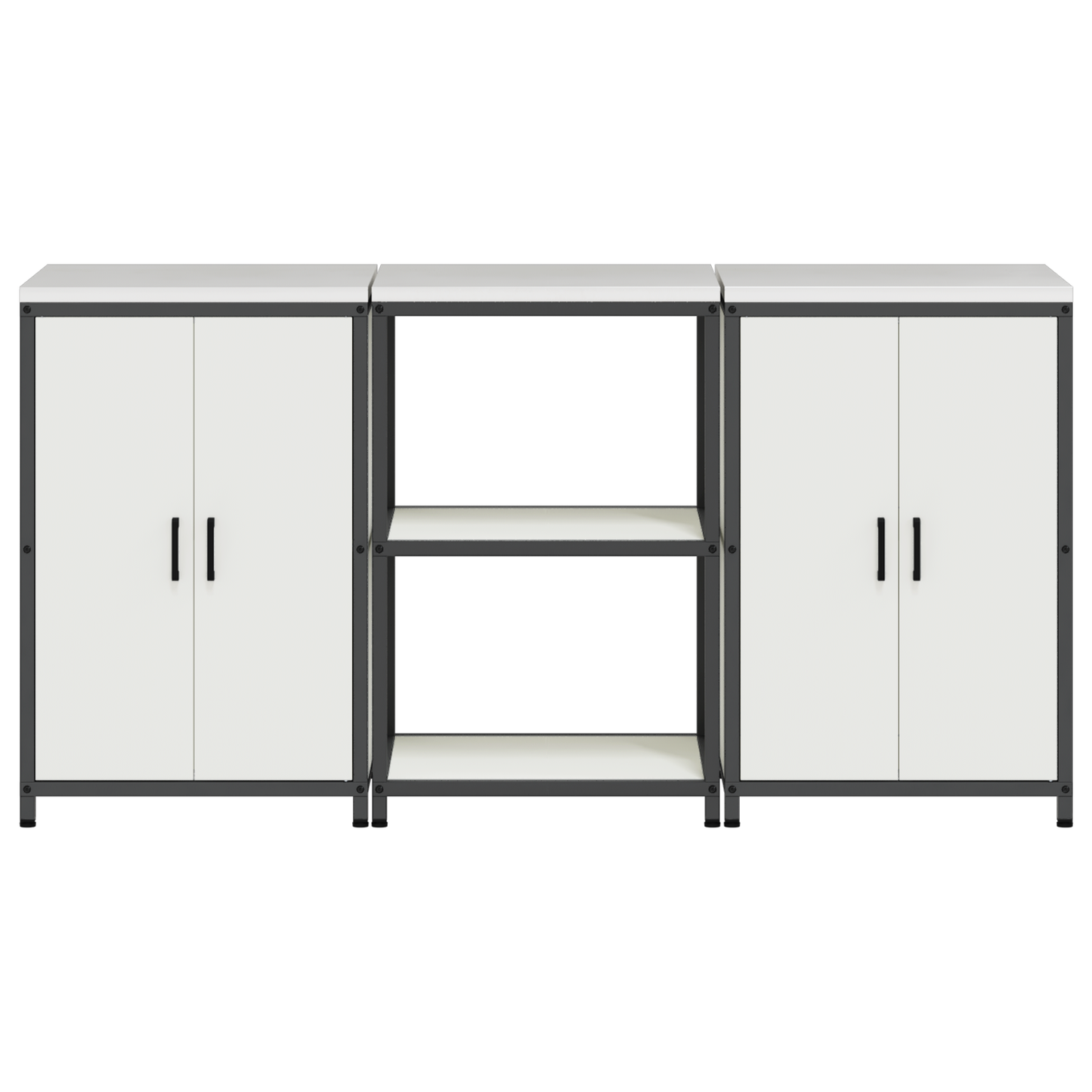 Keukenopslag set 3 pcs Wit 180 x 50 x 92 cm Koudgewalst staal
