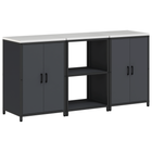 Keukenopslag set 3-delig 180x50x92 cm antraciet