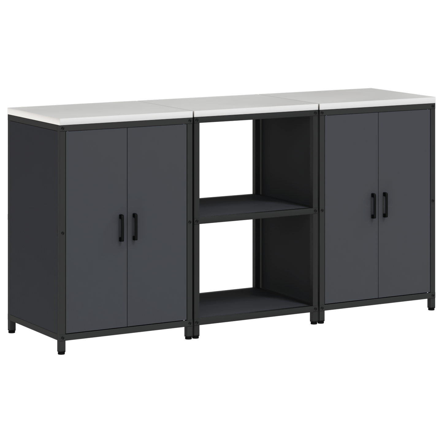 Keukenopslag set met plank met opslag met de deur 3 pcs Antraciet 180 x 50 x 92 cm