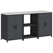 Keukenopslag set 3-delig 180x50x92 cm antraciet