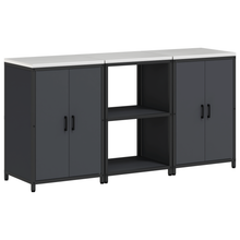 Keukenopslag set met plank met opslag met de deur 3 pcs Antraciet 180 x 50 x 92 cm