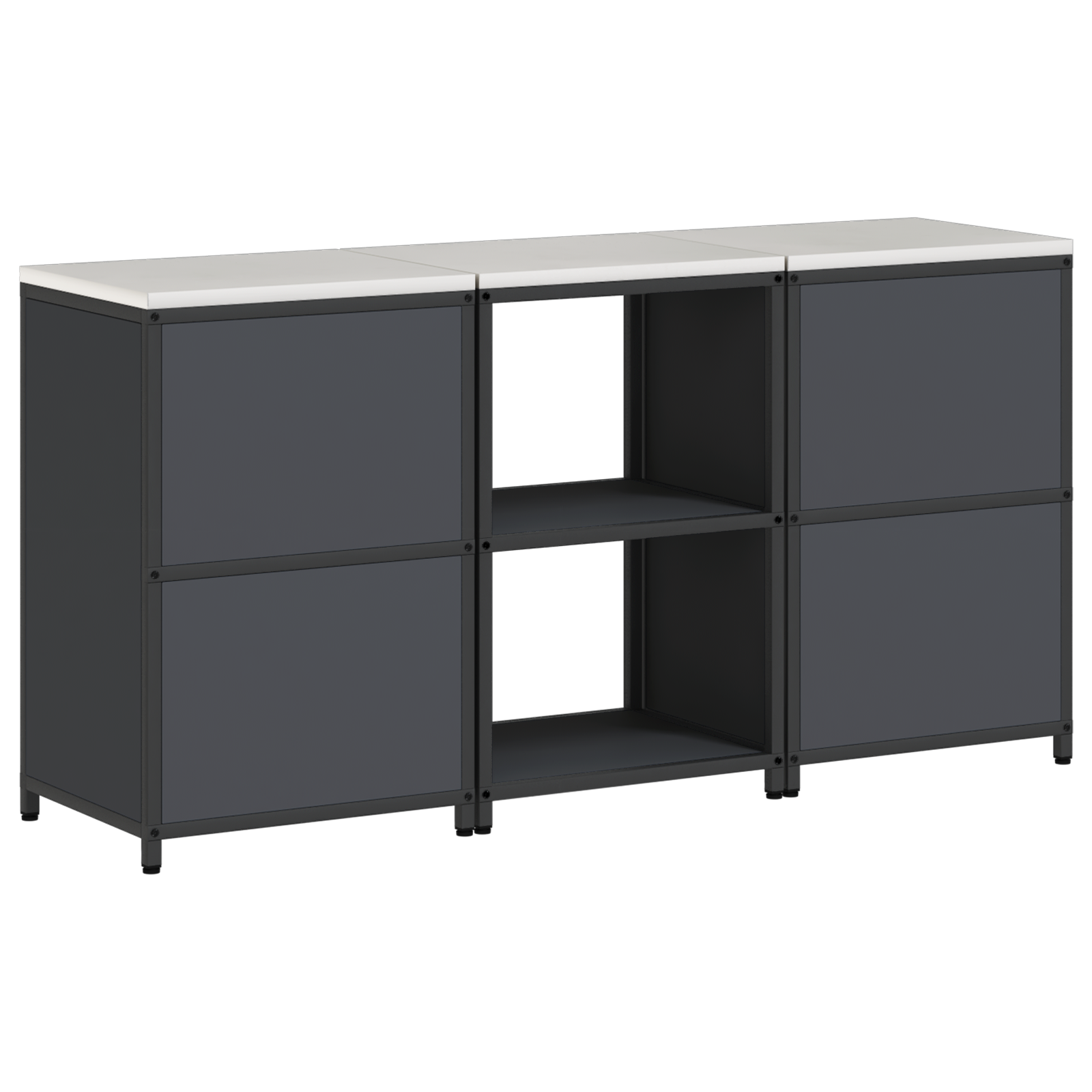 Keukenopslag set met plank met opslag met de deur 3 pcs Antraciet 180 x 50 x 92 cm