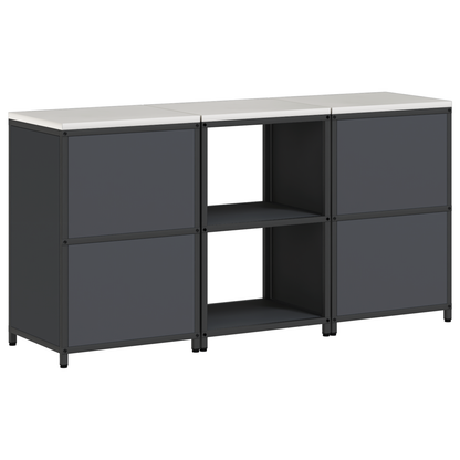 Keukenopslag set met plank met opslag met de deur 3 pcs Antraciet 180 x 50 x 92 cm