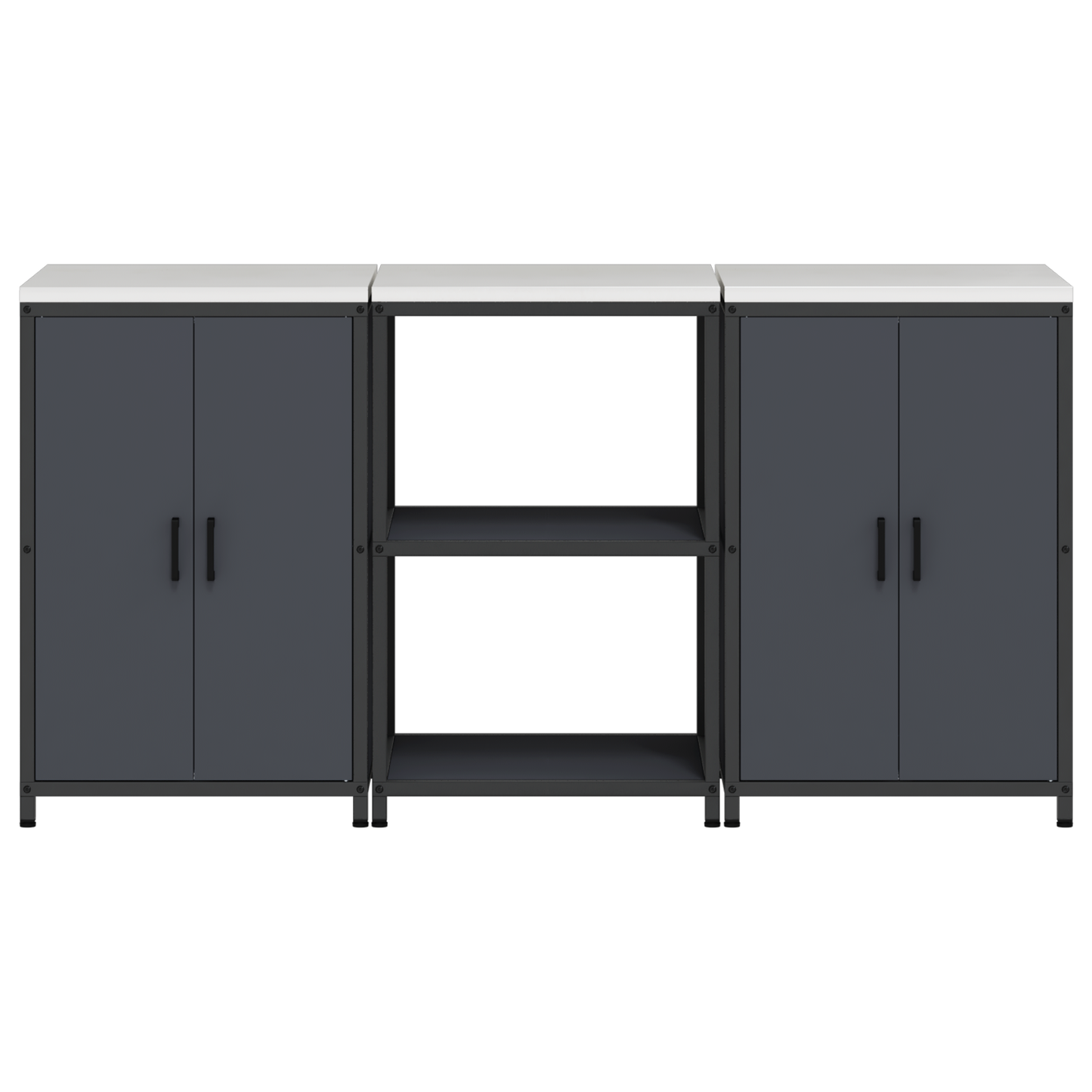 Keukenopslag set met plank met opslag met de deur 3 pcs Antraciet 180 x 50 x 92 cm