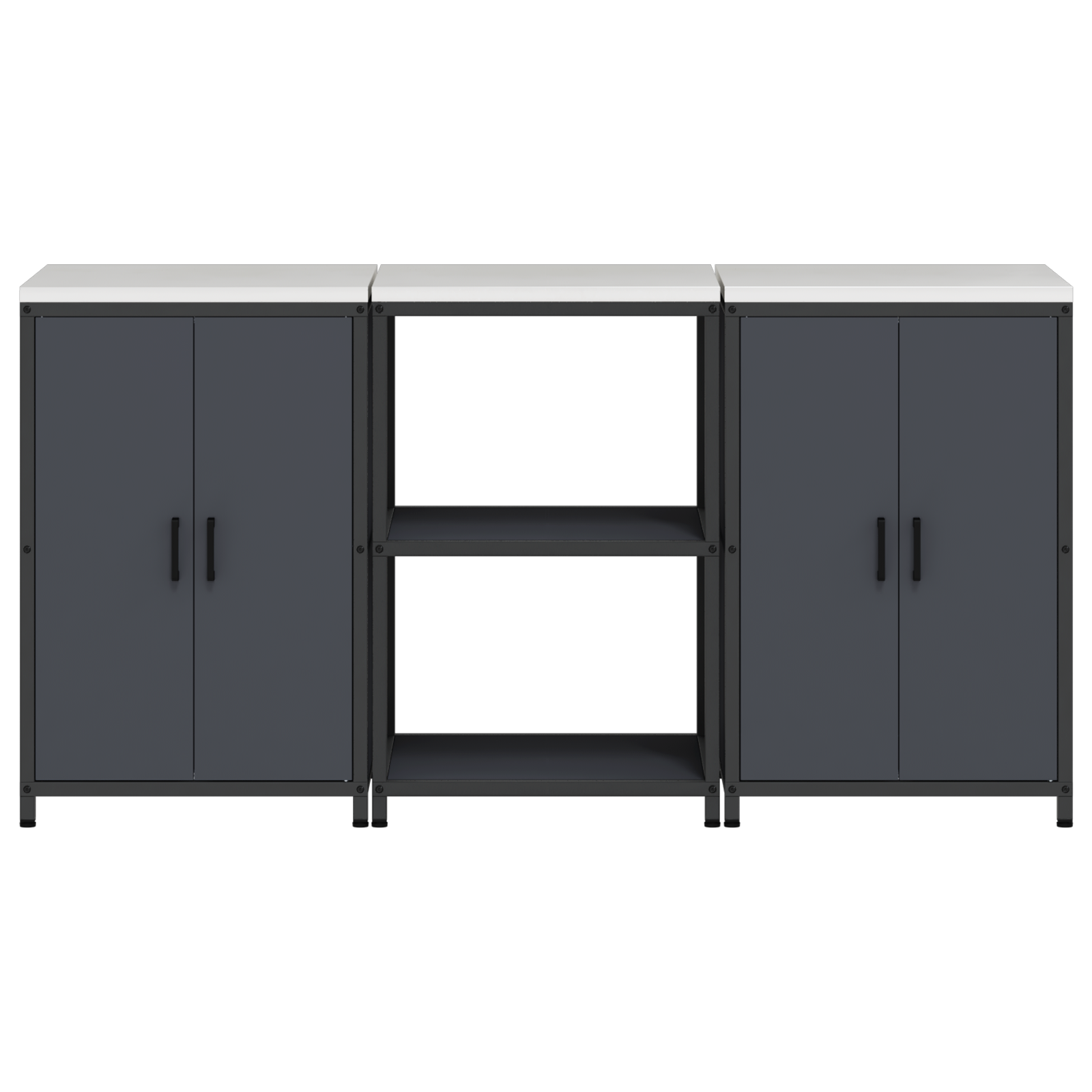 Keukenopslag set met plank met opslag met de deur 3 pcs Antraciet 180 x 50 x 92 cm