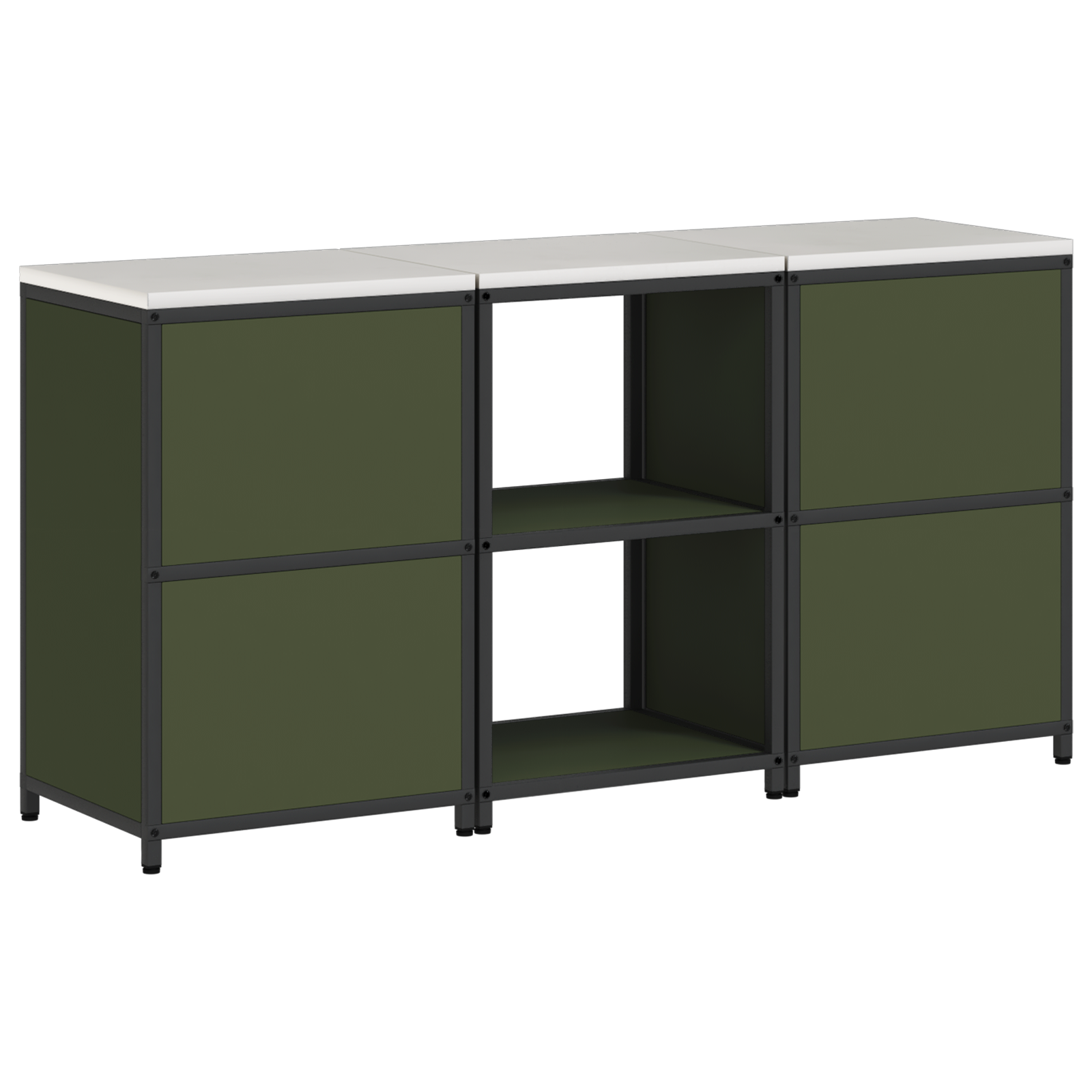Keukenopslag set met plank met opslag met de deur 3 pcs Olijf Groen 180 x 50 x 92 cm