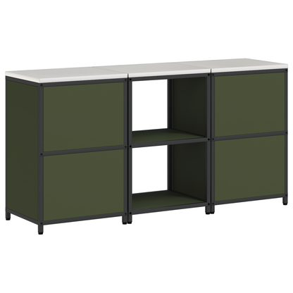Keukenopslag set met plank met opslag met de deur 3 pcs Olijf Groen 180 x 50 x 92 cm