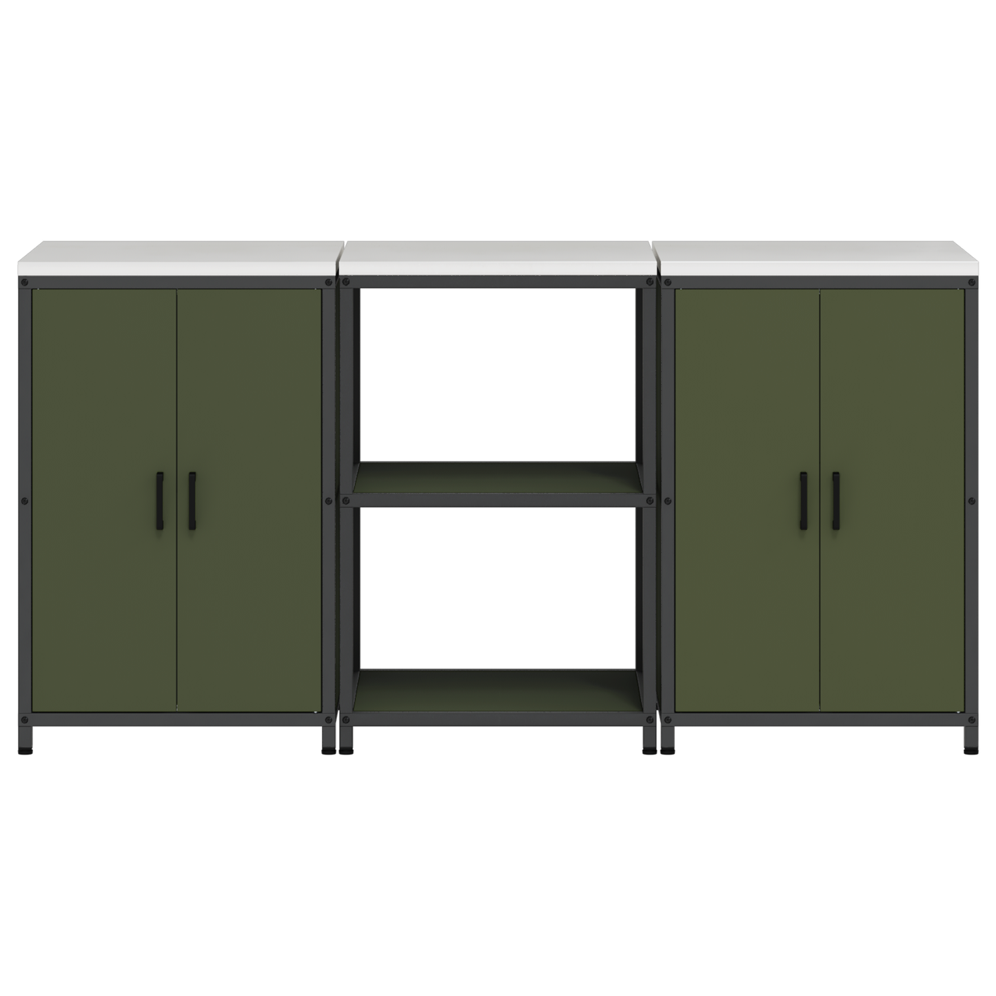 Keukenopslag set met plank met opslag met de deur 3 pcs Olijf Groen 180 x 50 x 92 cm