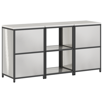 Keukenopslag set 3 pcs Zilver 180 x 50 x 92 cm Roestvrij staal