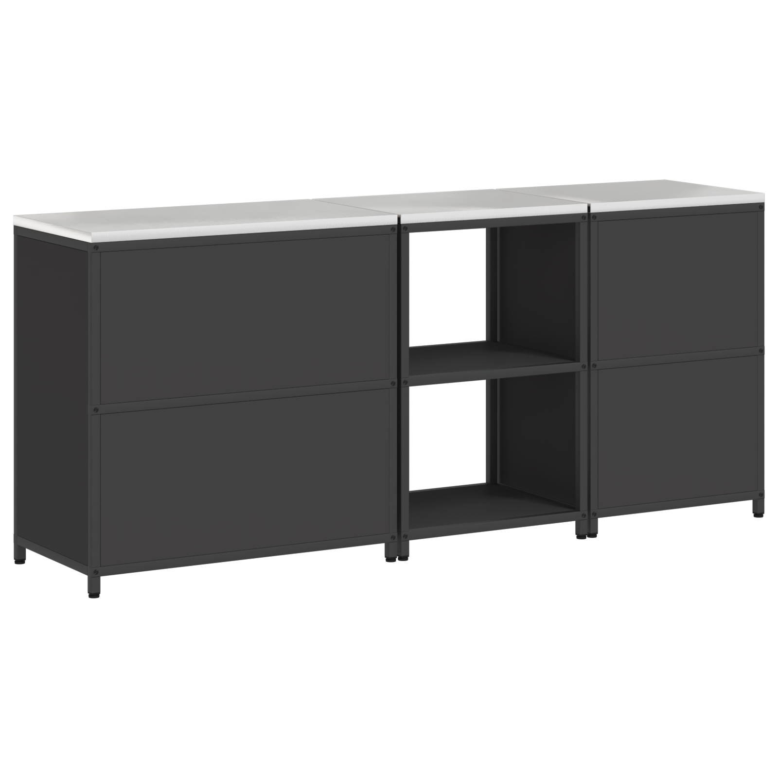Keuken Opslag Set met plank Anders met opslag met de deur 3 pcs Zwart 210 x 50 x 92 cm