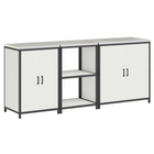 Kitchen storage set with shelf 3 pcs White Cold-rolled steel