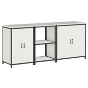 Kitchen storage set with shelf 3 pcs White Cold-rolled steel